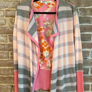 Knit and silky cardigan